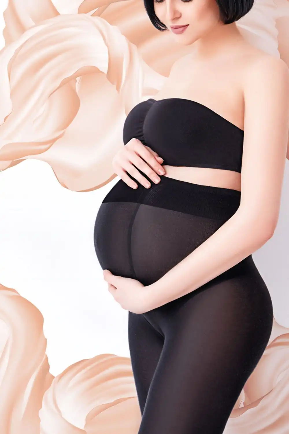 Χοντρό μαύρο καλσόν εγκυμοσύνης